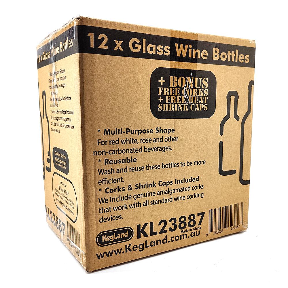 12 x 750mL Wine Bottles - Including Corks, Black Heat Shrink Sleeves & Hand Crafted Labels - Image 3