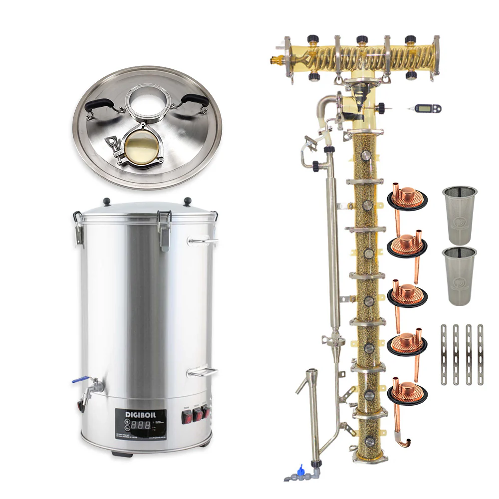 3' PolyPhoenix 7 Azeo / Bubbler Plates / Gin Basket Distillation Mega Kit - Image 3