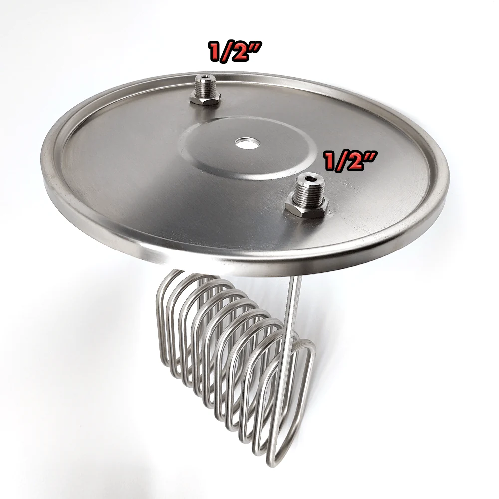 32L Stainless Steel Conical Fermenter Lid with SS 1/2 Inch BSP Male Glycol Cooling/Heating Coil - Image 3