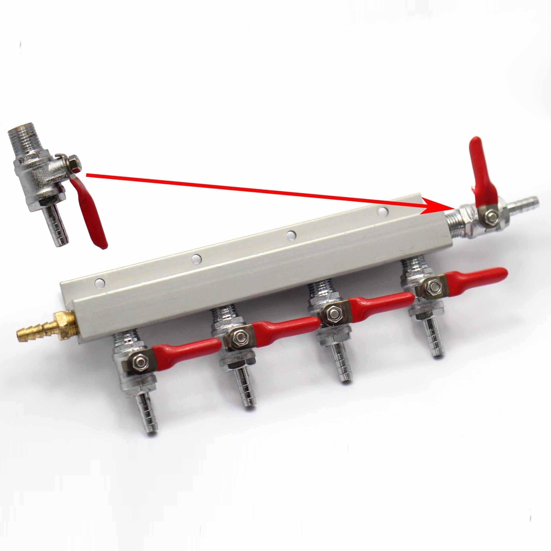Gas Line Manifold Splitter 6 ways (1/4inch, 6mm Barb) - Image 5