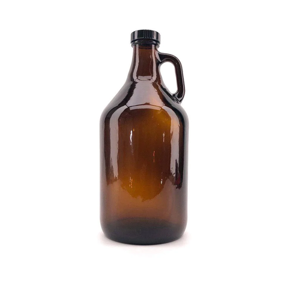 64OZ Glass Growler (1.9L) + Black Plastic Phenolic Resin Cap - Image 2