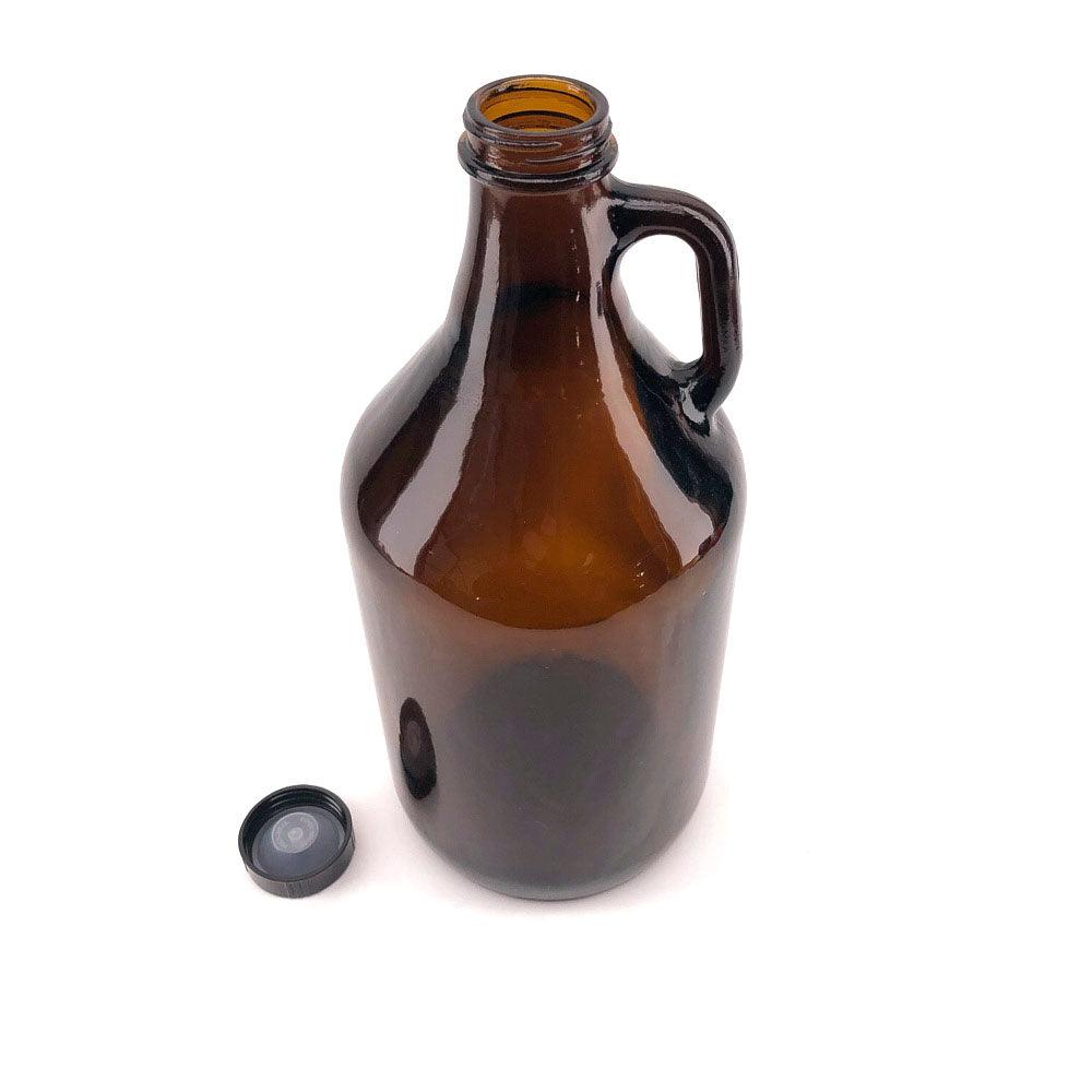 64OZ Glass Growler (1.9L) + Black Plastic Phenolic Resin Cap - Image 3