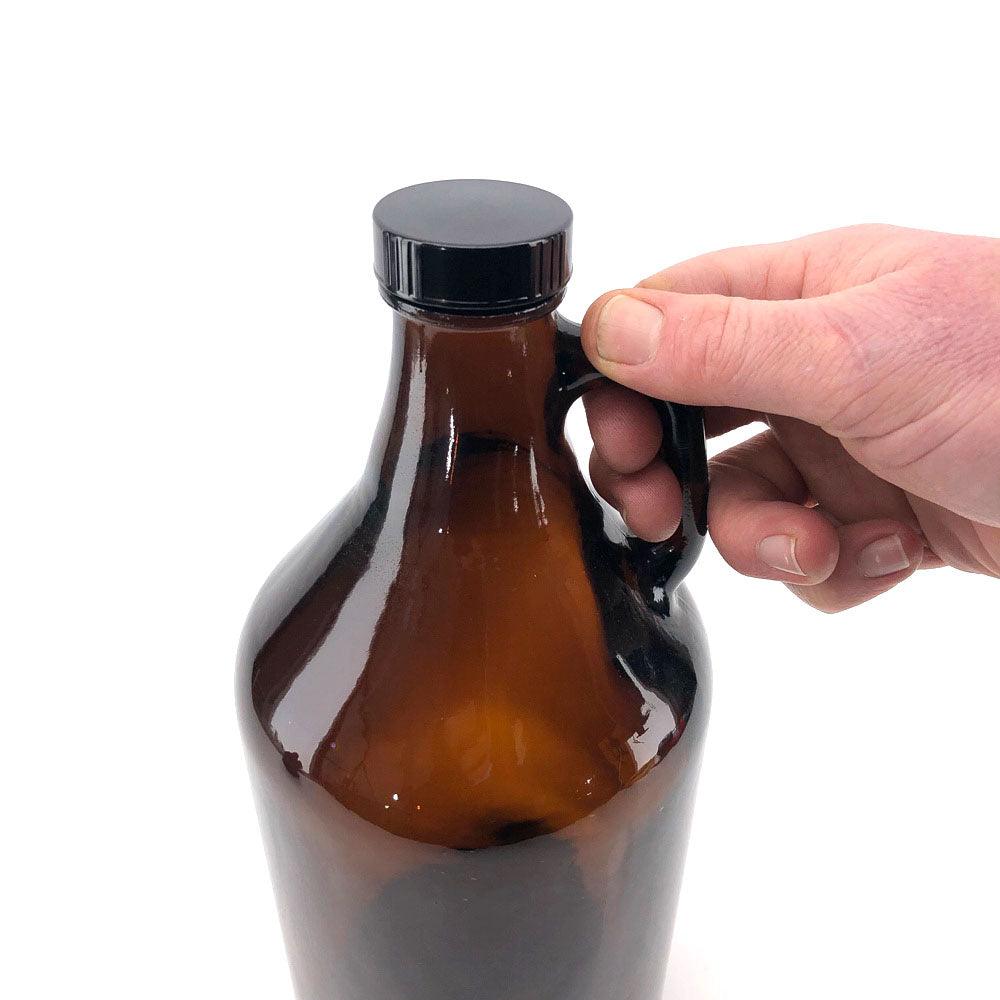 64OZ Glass Growler (1.9L) + Black Plastic Phenolic Resin Cap - Image 5