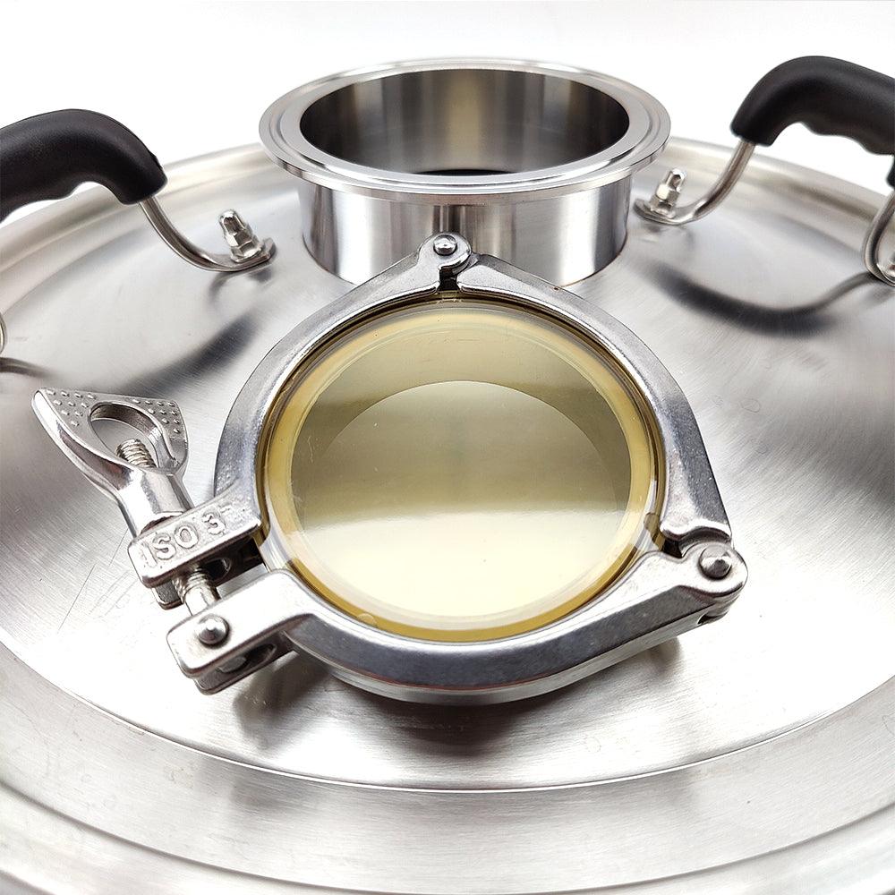 BrewZilla 65L Pro Sight Glass Distillation / Steam Condenser Lid - 4 Inch TC - 3 Inch PPSU Sight Glass - Image 3