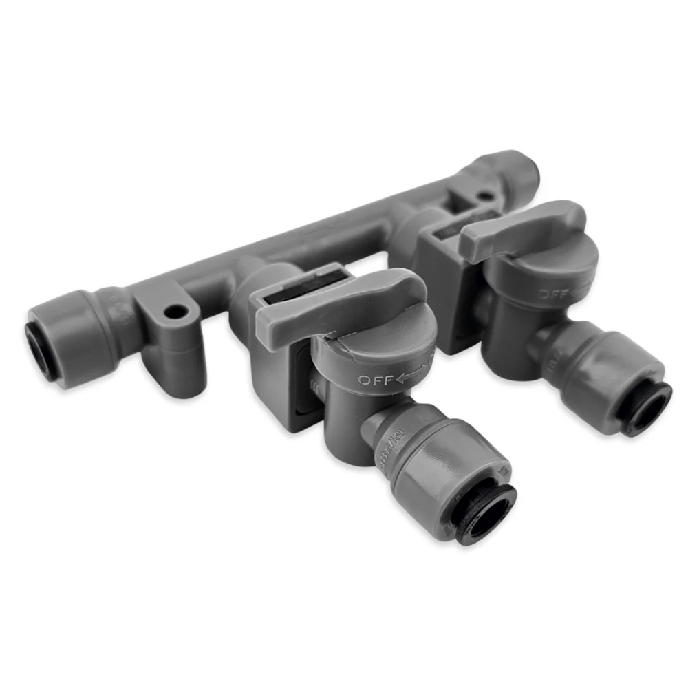 8mm (5/16) duotight x 2 Way Manifold with Check Valves & Isolation Valves - Image 2