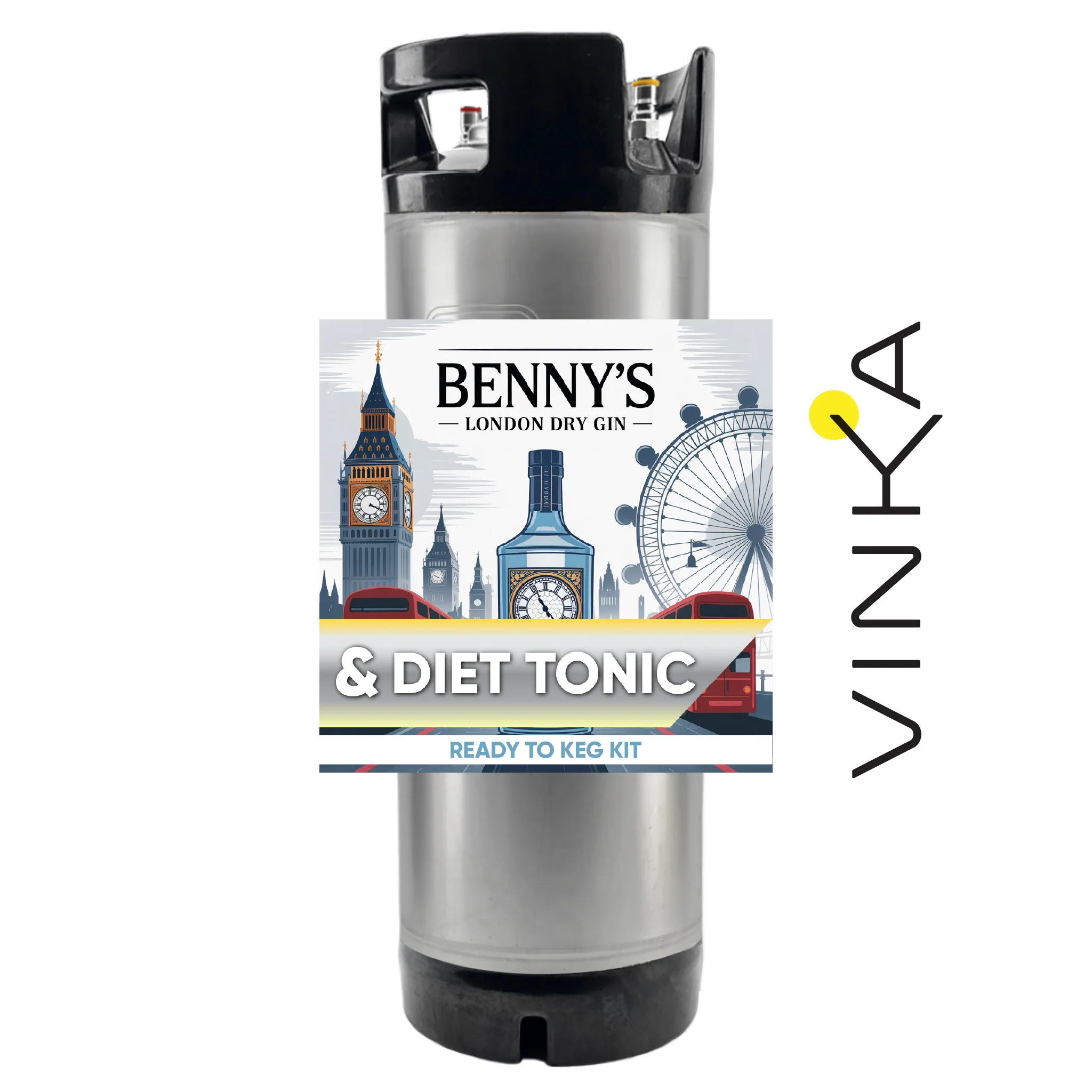 Benny's London Dry Gin and Diet Tonic - Ready to Keg Kit - Image 3
