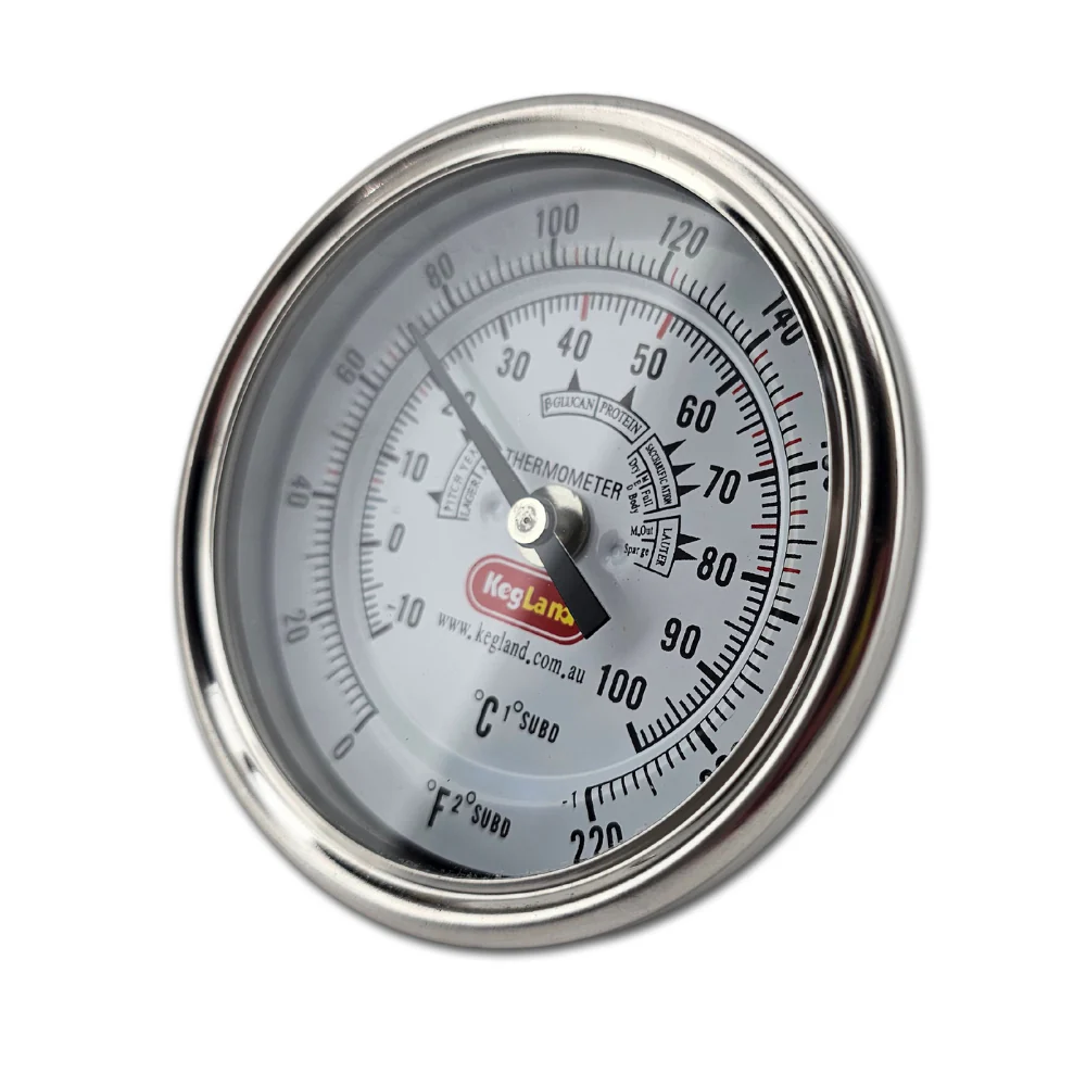 Bi-Metal 3 Inch Dial Weldless Thermometer - Long Stem 132mm - Image 8