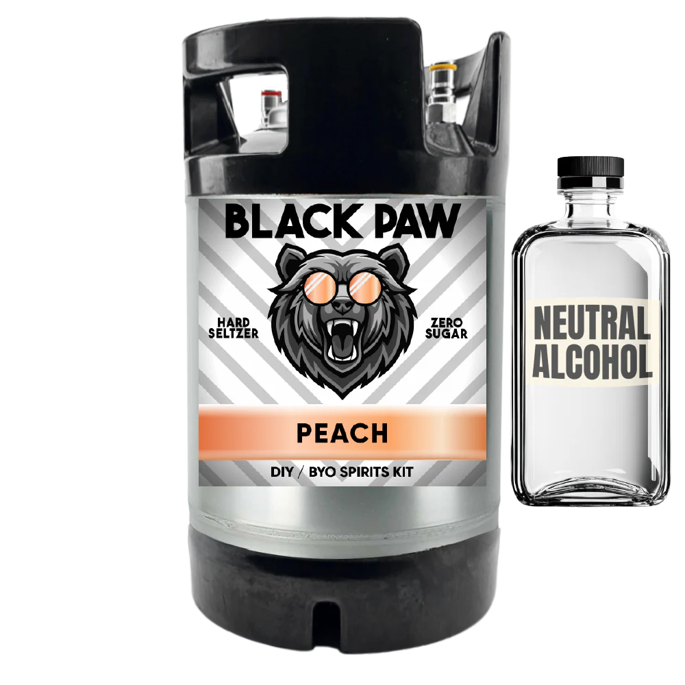 Black Paw Peach Hard Seltzer - Zero Sugar - DIY ~ BYO Spirits Keg Kit - Image 4