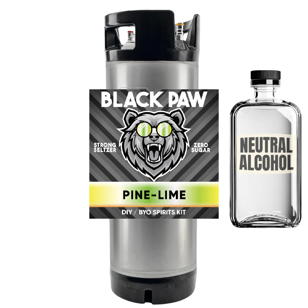Black Paw Pine Lime Hard Seltzer - Zero Sugar - DIY ~ BYO Spirits Keg Kit - Image 5