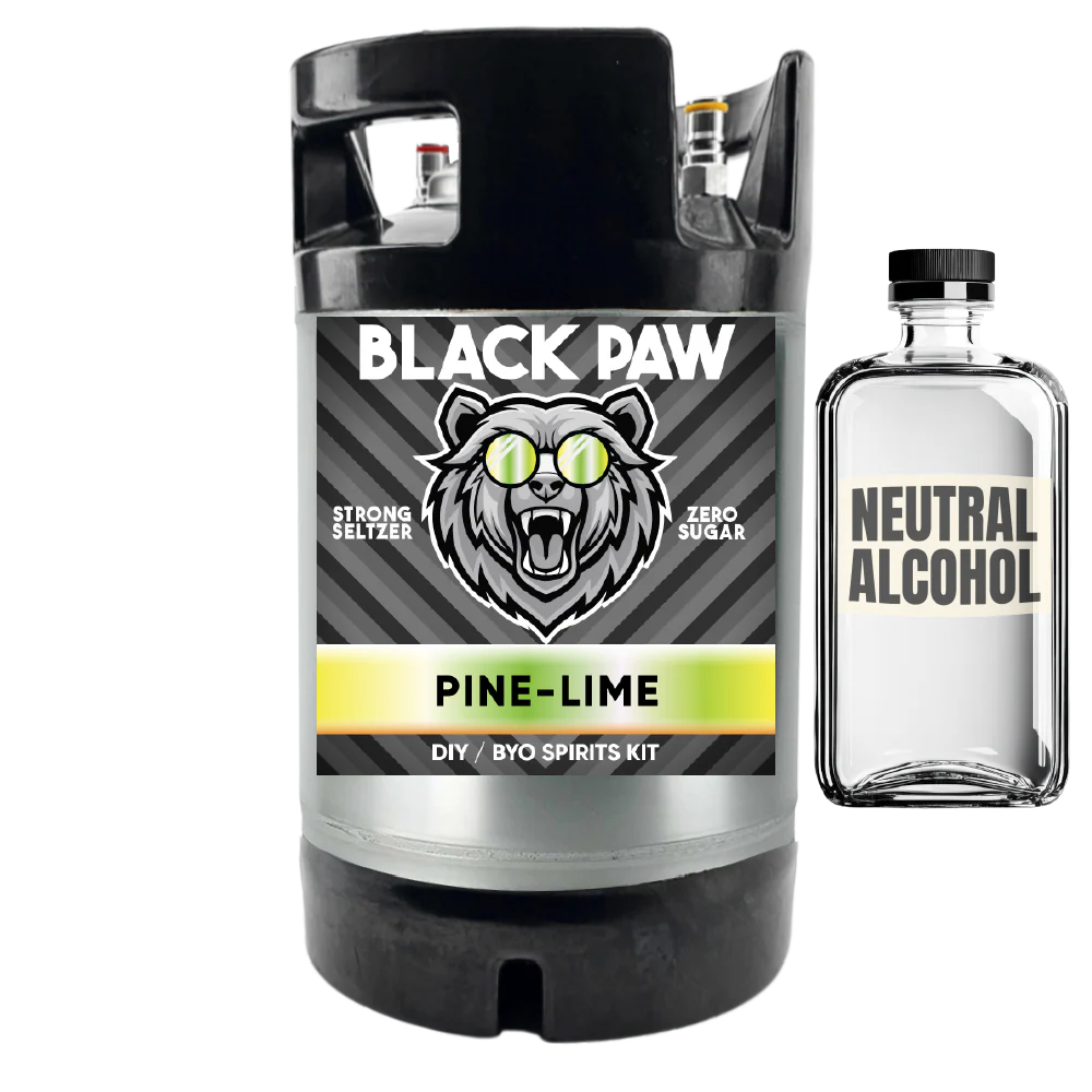 Black Paw Pine Lime Hard Seltzer - Zero Sugar - DIY ~ BYO Spirits Keg Kit - Image 6