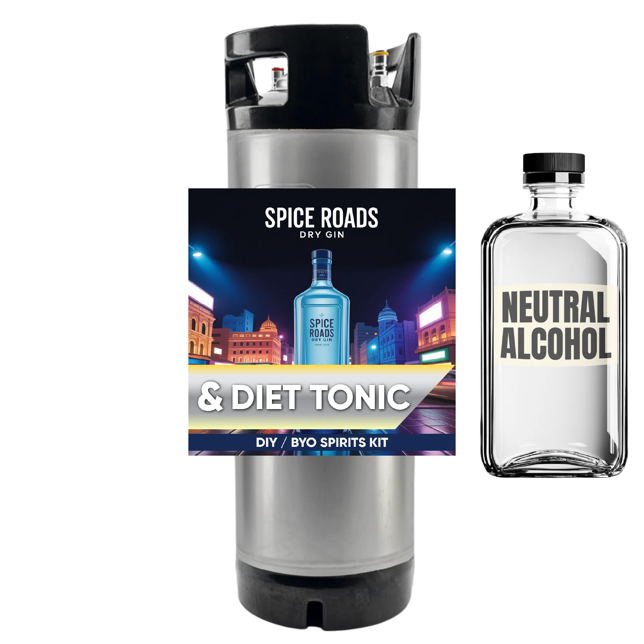 Spice Roads Dry Gin and Diet Tonic - DIY ~ BYO Spirits Keg Kit - Image 2