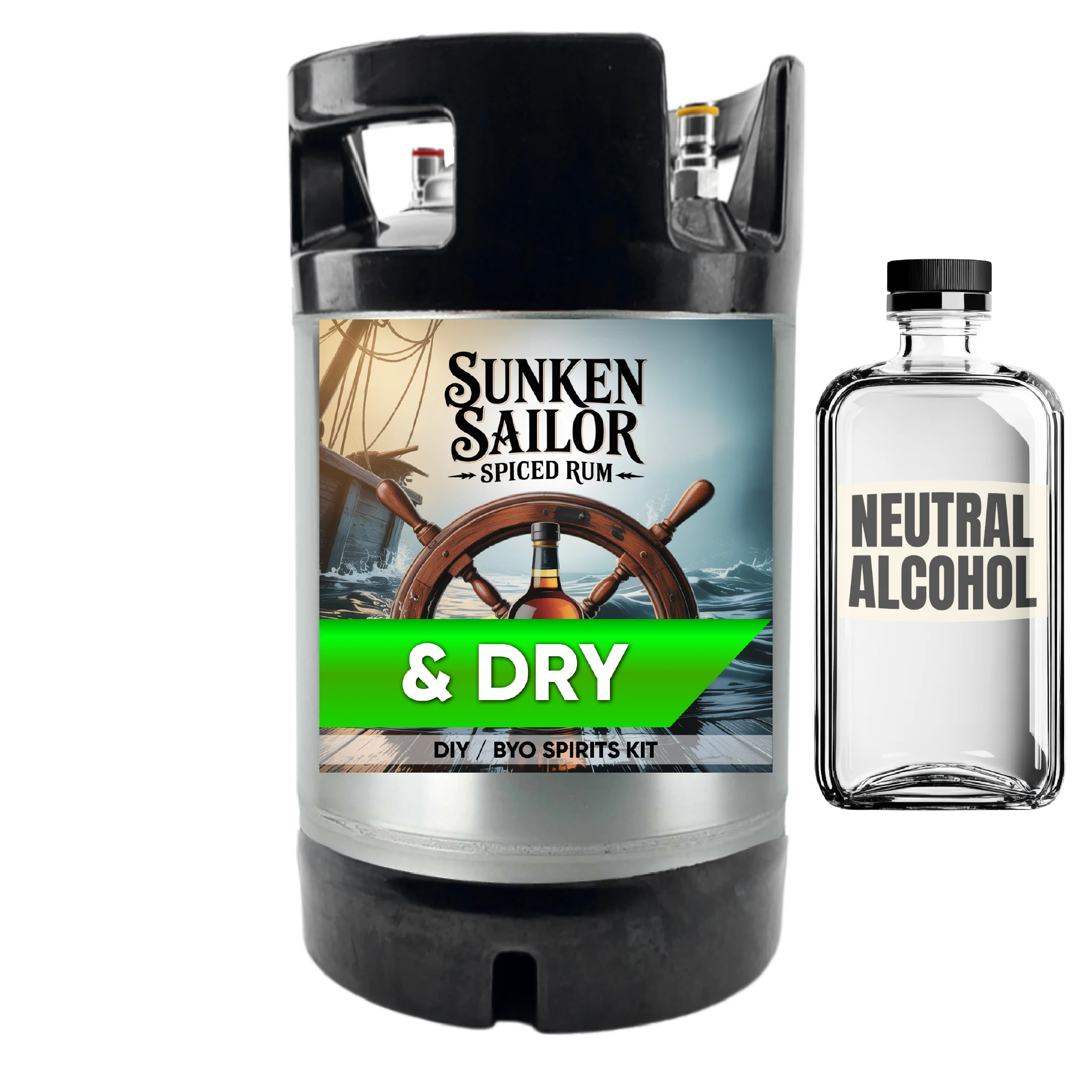 Sunken Sailor Spiced Rum and Dry - DIY ~ BYO Spirits Keg Kit - Image 3