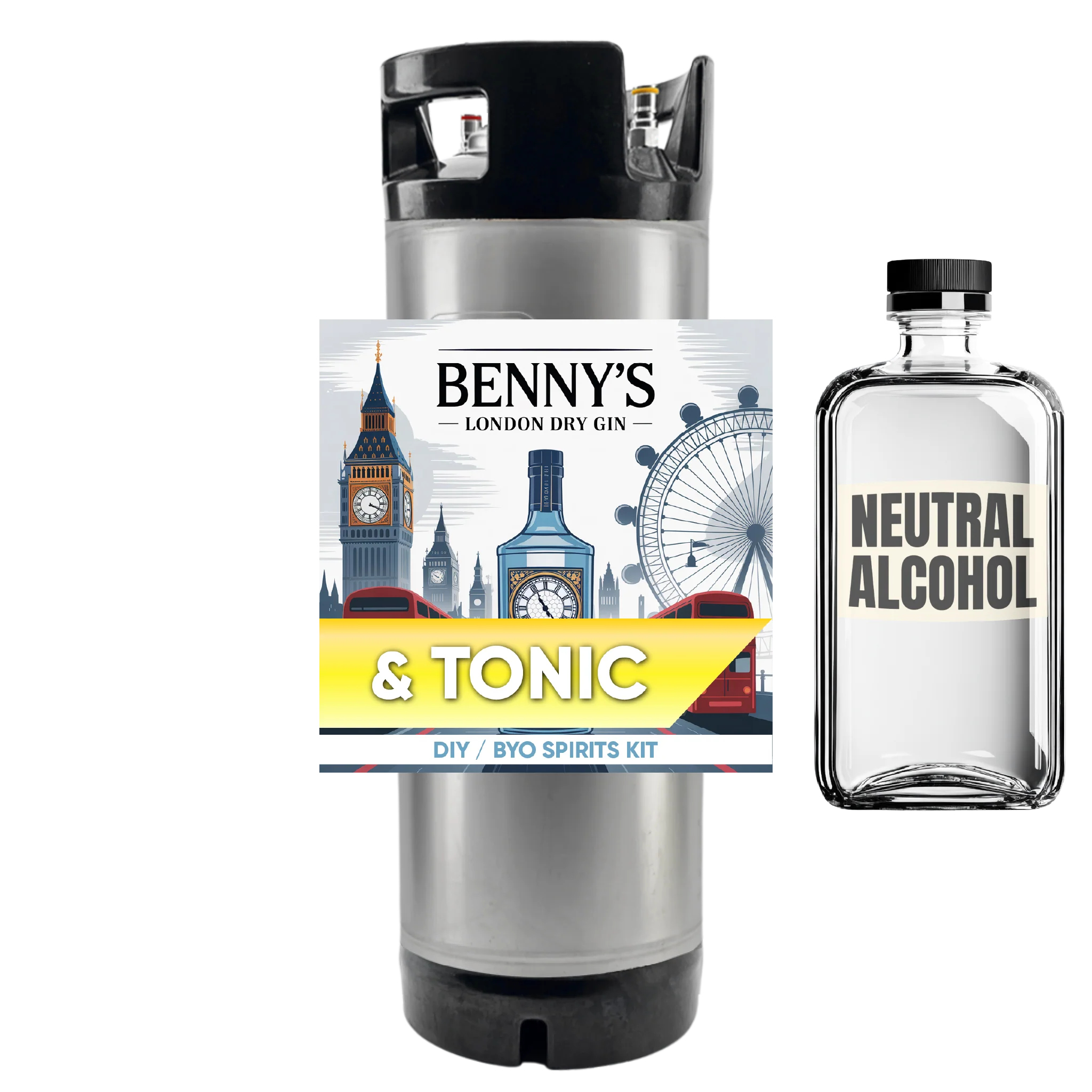 Benny's London Dry Gin and Tonic - DIY ~ BYO Spirits Keg Kit - Image 2