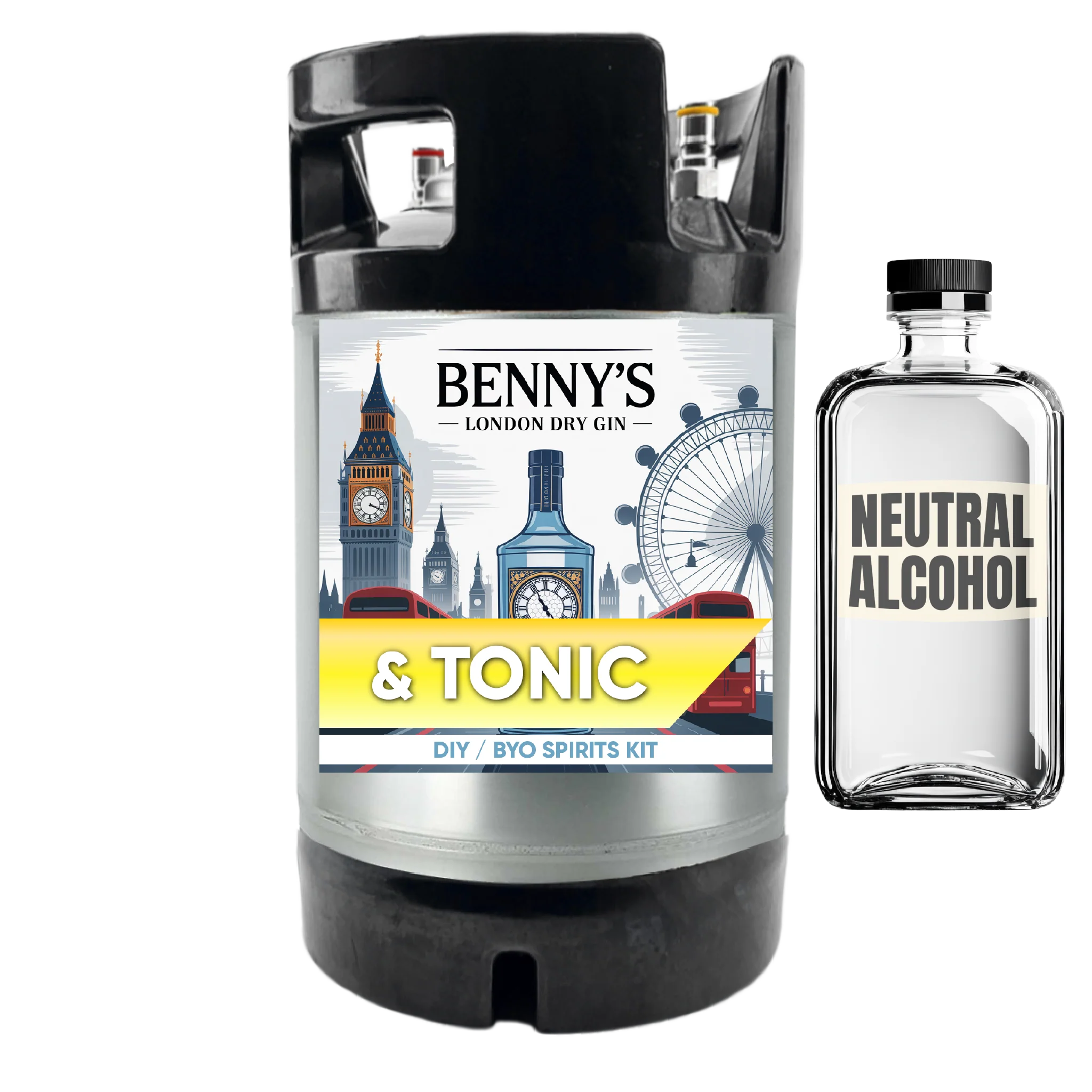 Benny's London Dry Gin and Tonic - DIY ~ BYO Spirits Keg Kit - Image 3