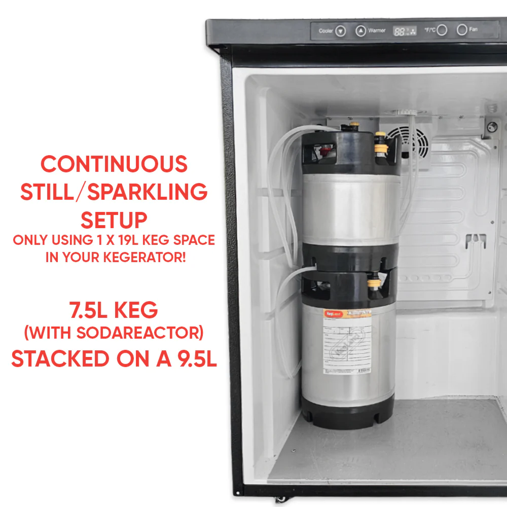 Double Stacker - 7.5L Ball Lock Keg with rubber base and handle - Image 3