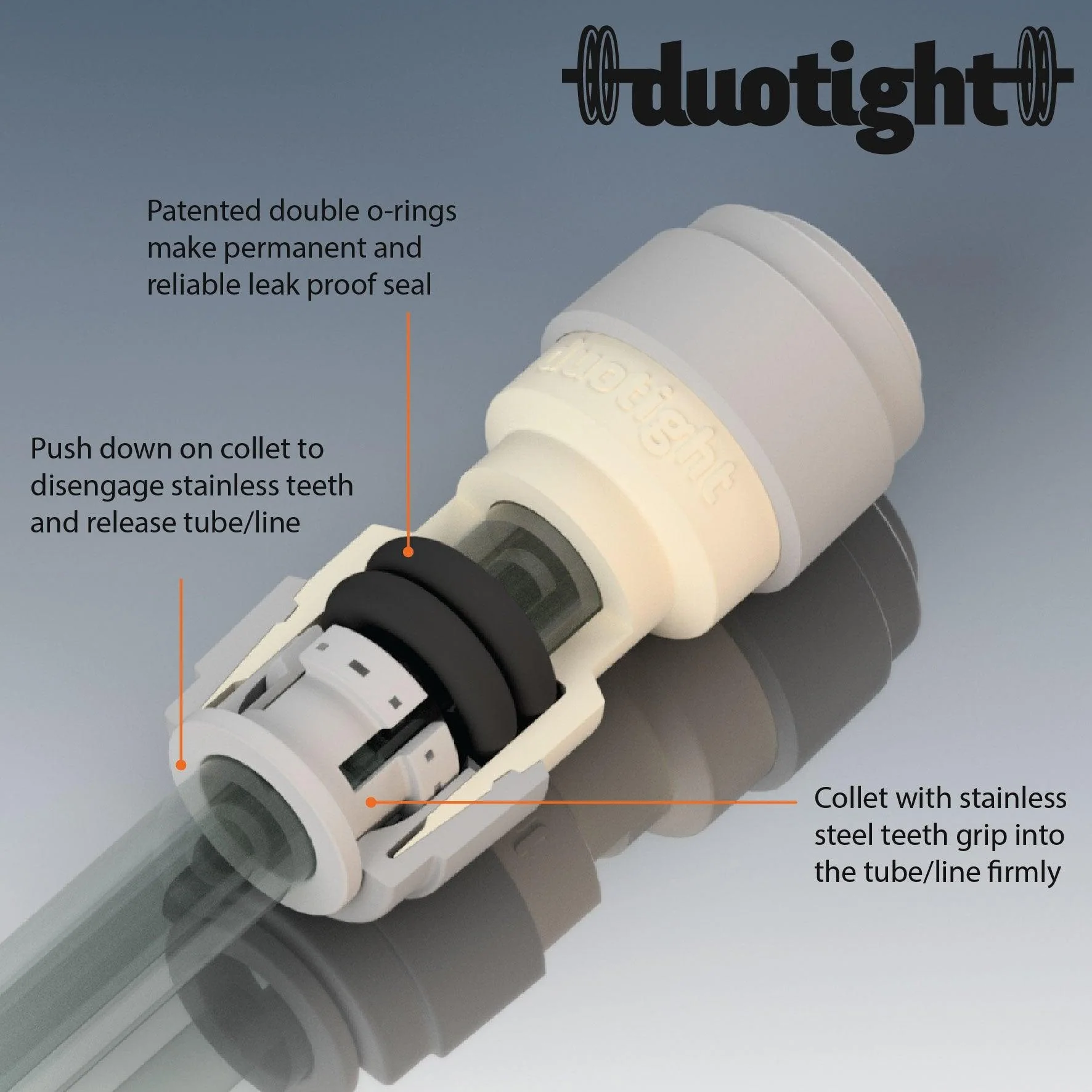 duotight – 8mm (5/16”) Female x 8mm (5/16”) Female Tee Piece - Image 5