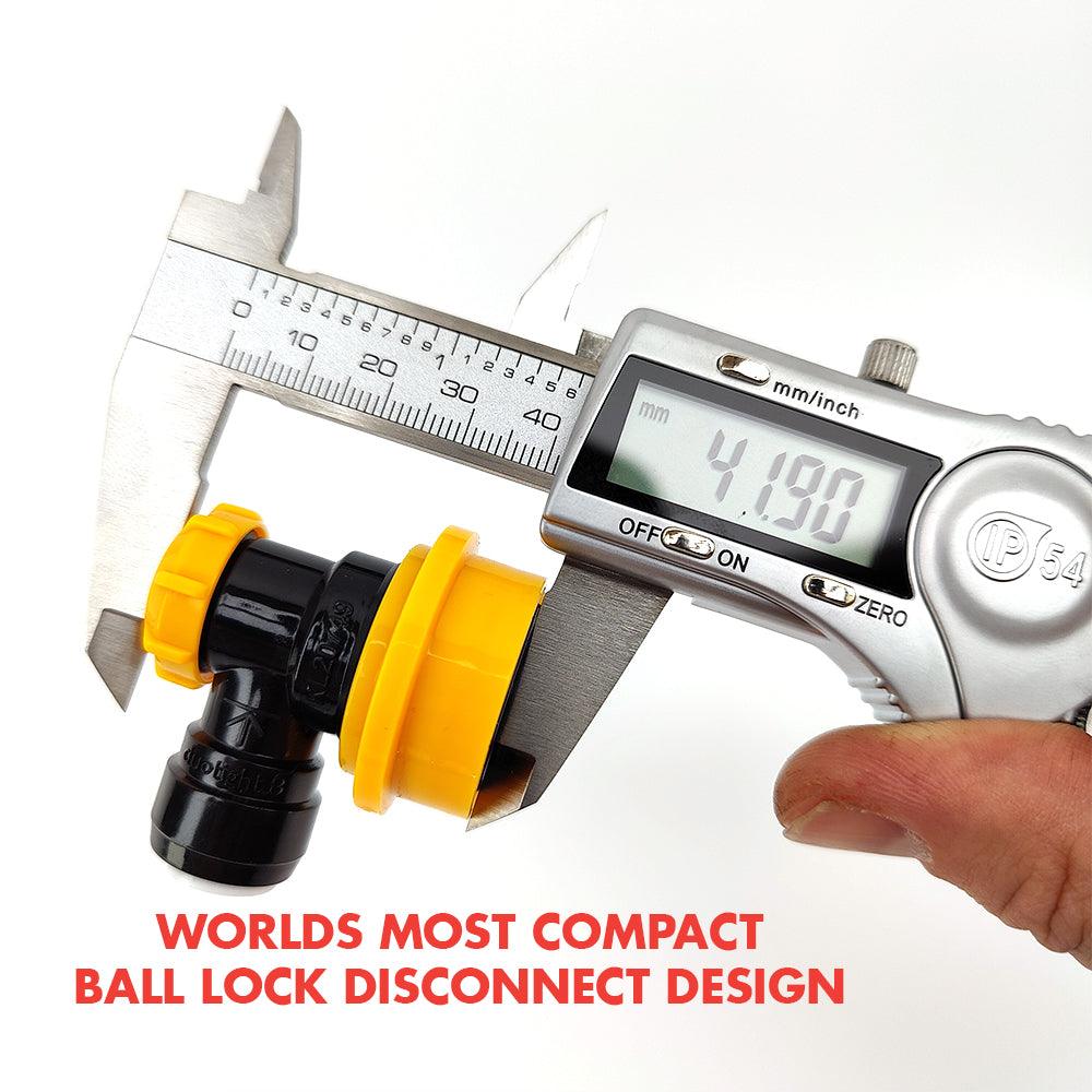 duotight 8mm (5/16) x Ball Lock Disconnect - (Black + Yellow Liquid) - Image 3