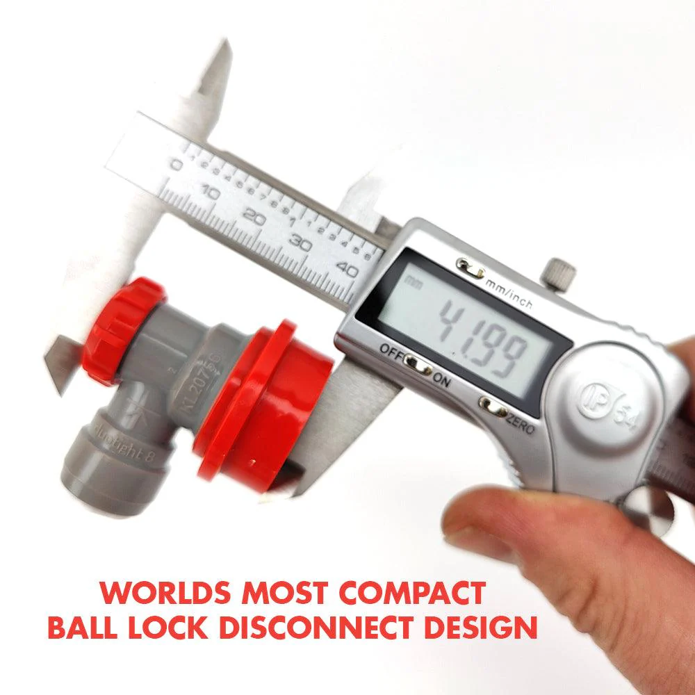 duotight 8mm (5/16) x Ball Lock Disconnect - (Grey + Red Gas) - Image 3