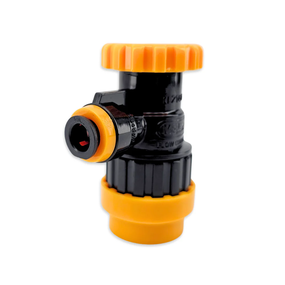 POK duotight 8mm x Flow Control Ball Lock Disconnect (Liquid Black + Yellow) - Image 2