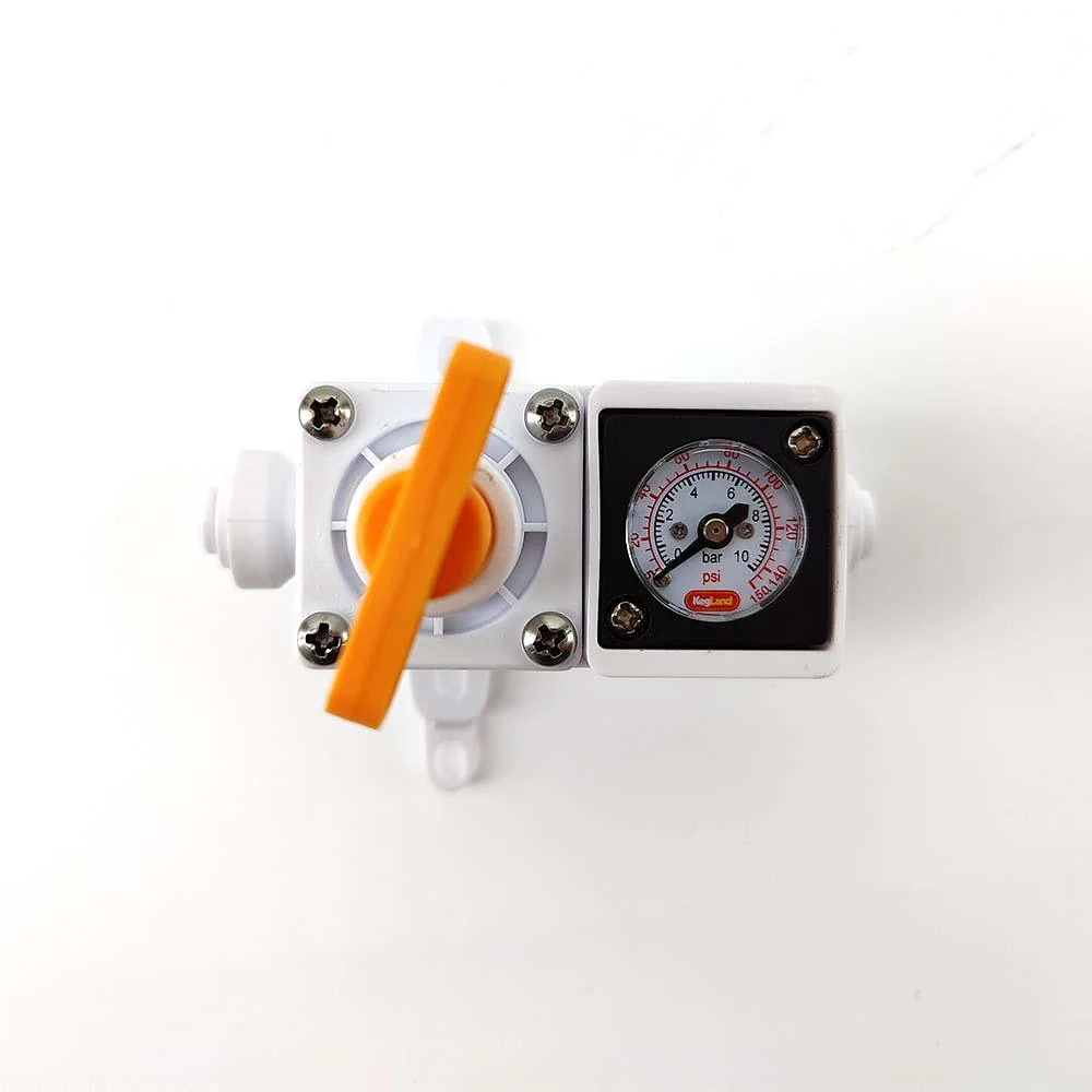 6.35mm duotight - Inline Regulator with integrated gauge 0-150psi (1/4') - Image 3