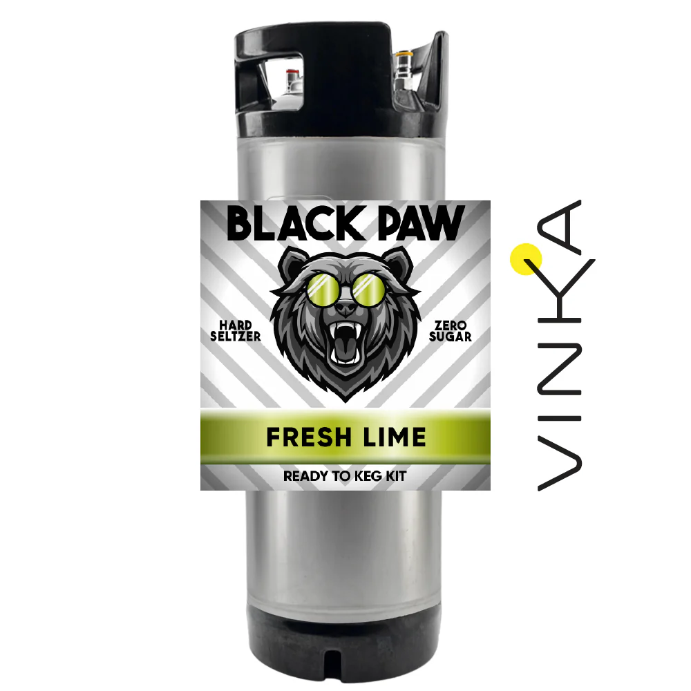 Hard Black Paw Fresh Lime Seltzer - Zero Sugar - Ready to Keg Kit - Image 3