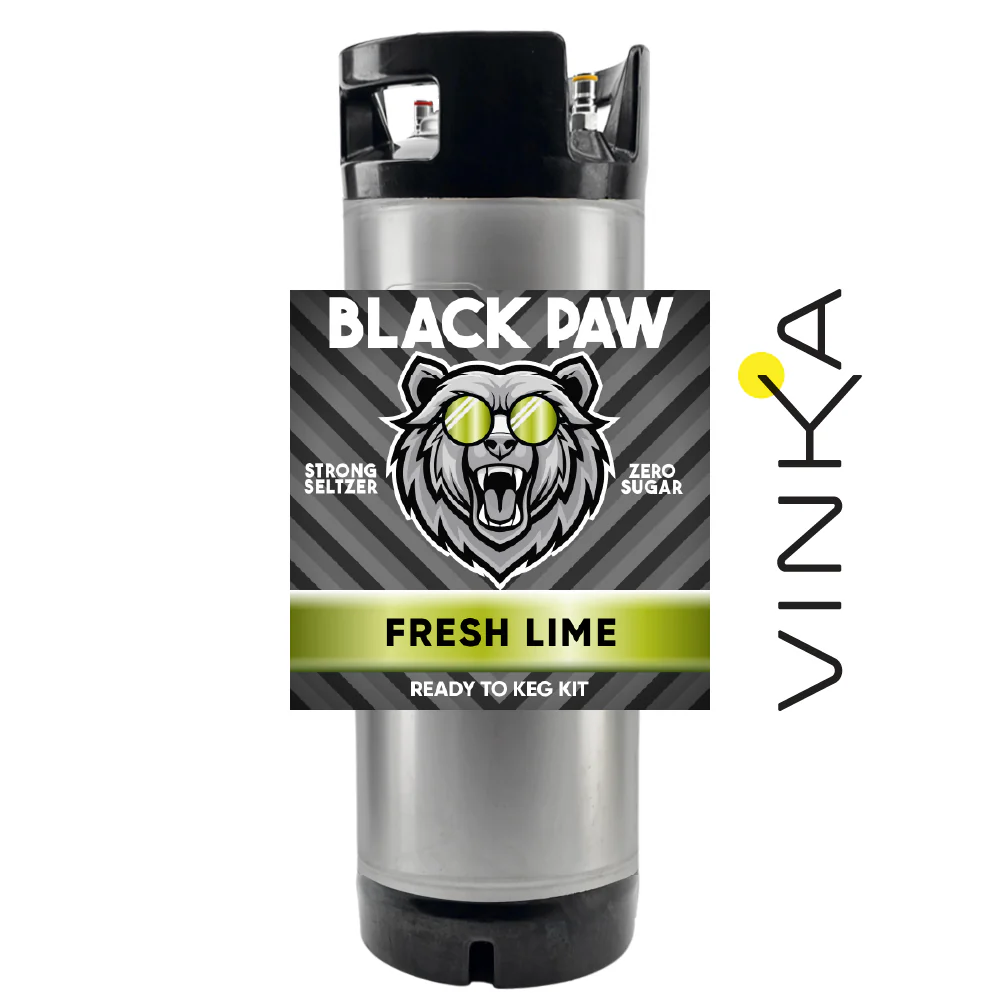 Hard Black Paw Fresh Lime Seltzer - Zero Sugar - Ready to Keg Kit - Image 5