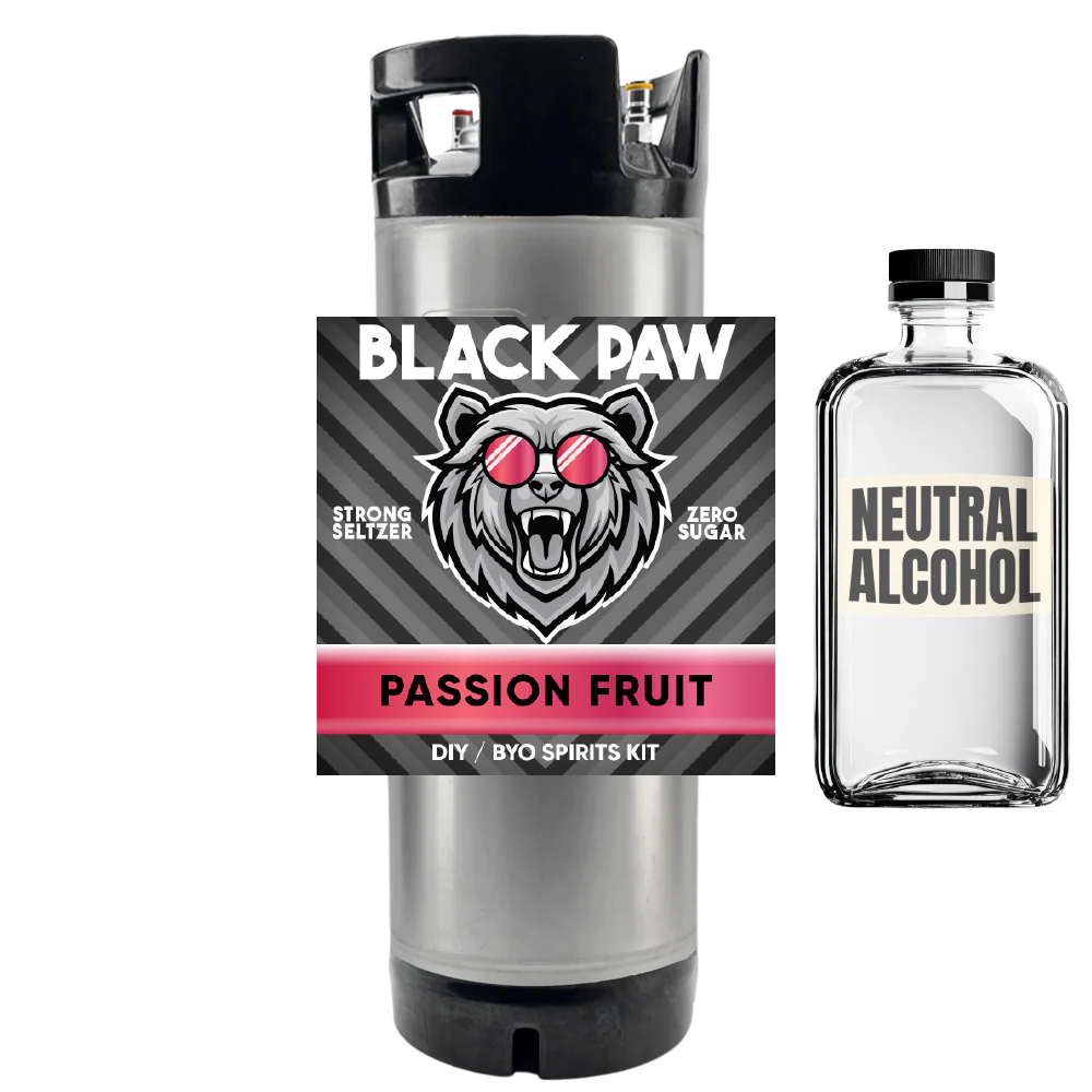 Hard Black Paw Passionfruit Seltzer - Zero Sugar - DIY ~ BYO Spirits Keg Kit - Image 6