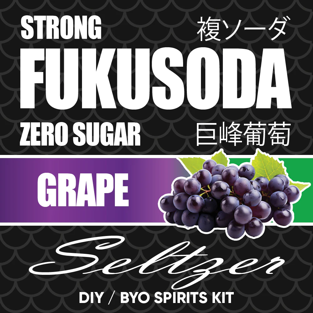 Hard FUKUSODA Grape Seltzer - Zero Sugar - DIY ~ BYO Spirits Keg Kit - Image 2
