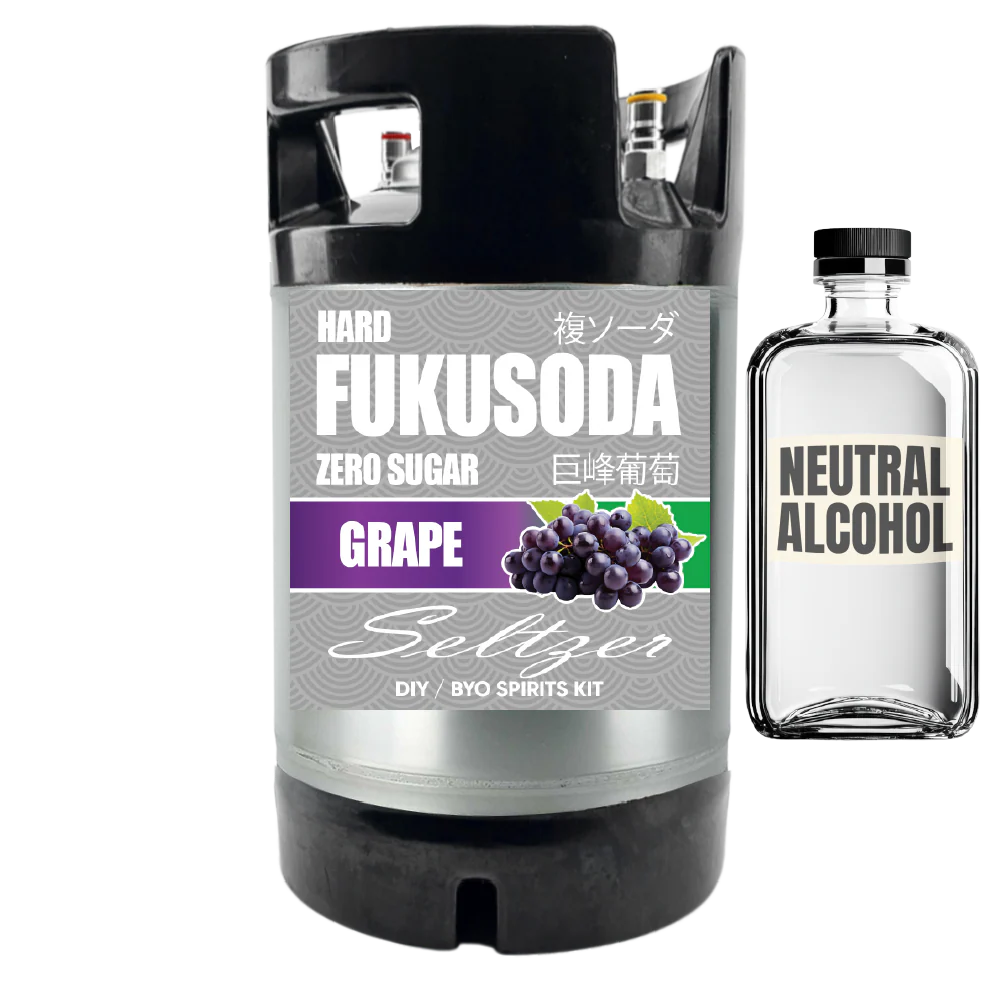 Hard FUKUSODA Grape Seltzer - Zero Sugar - DIY ~ BYO Spirits Keg Kit - Image 4