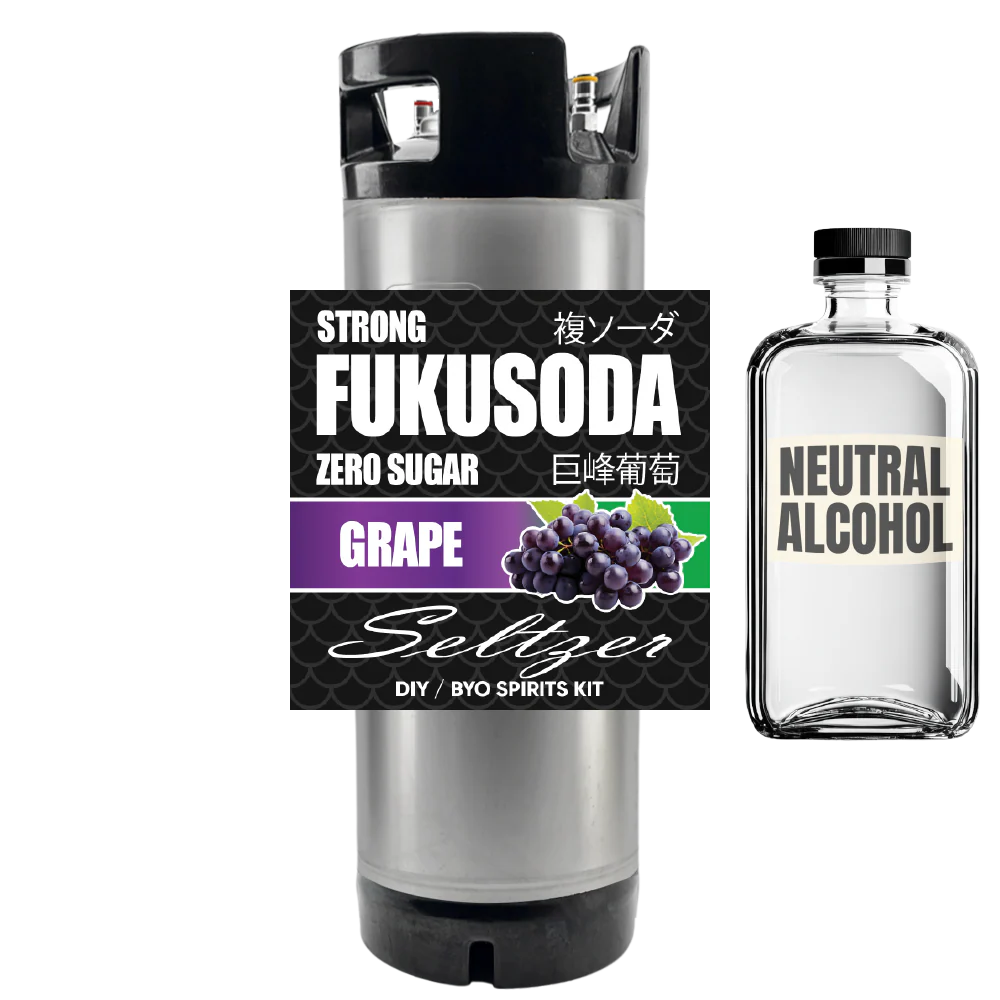 Hard FUKUSODA Grape Seltzer - Zero Sugar - DIY ~ BYO Spirits Keg Kit - Image 5