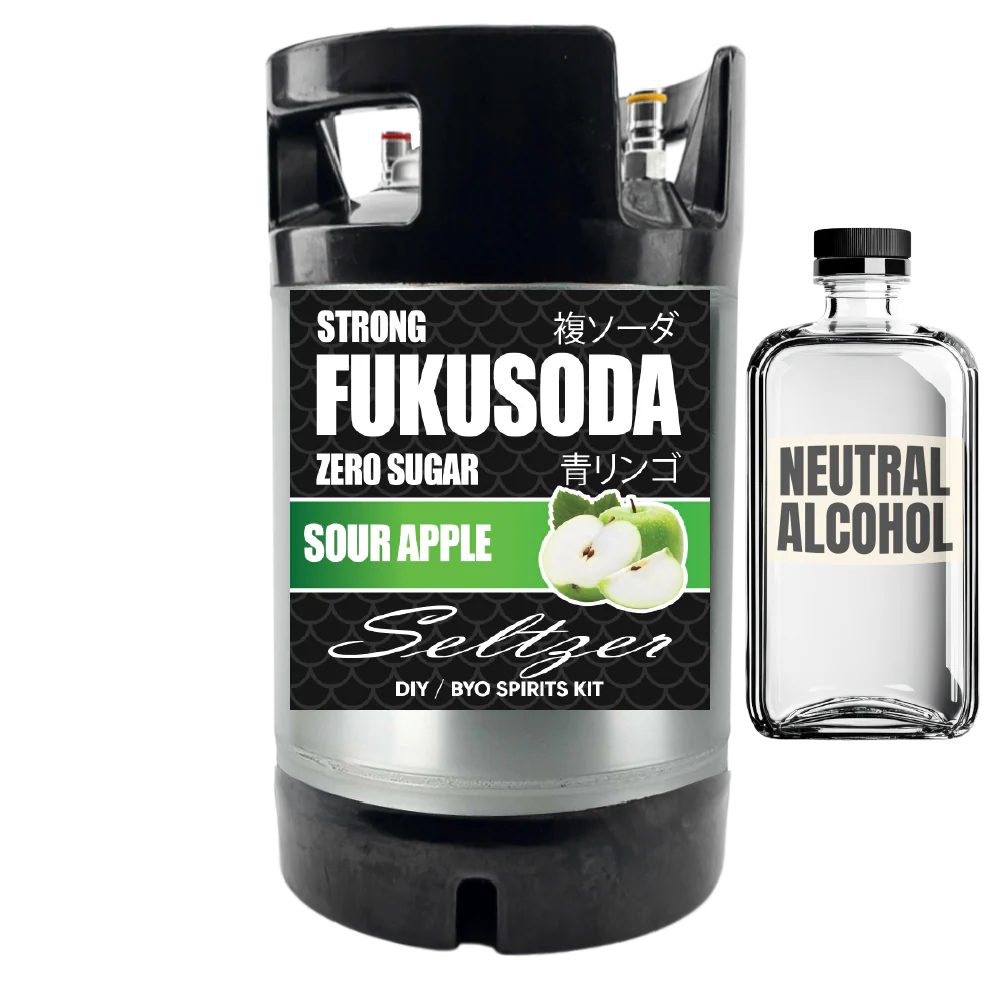 Hard FUKUSODA Sour Apple Seltzer - Zero Sugar - DIY ~ BYO Spirits Keg Kit - Image 6