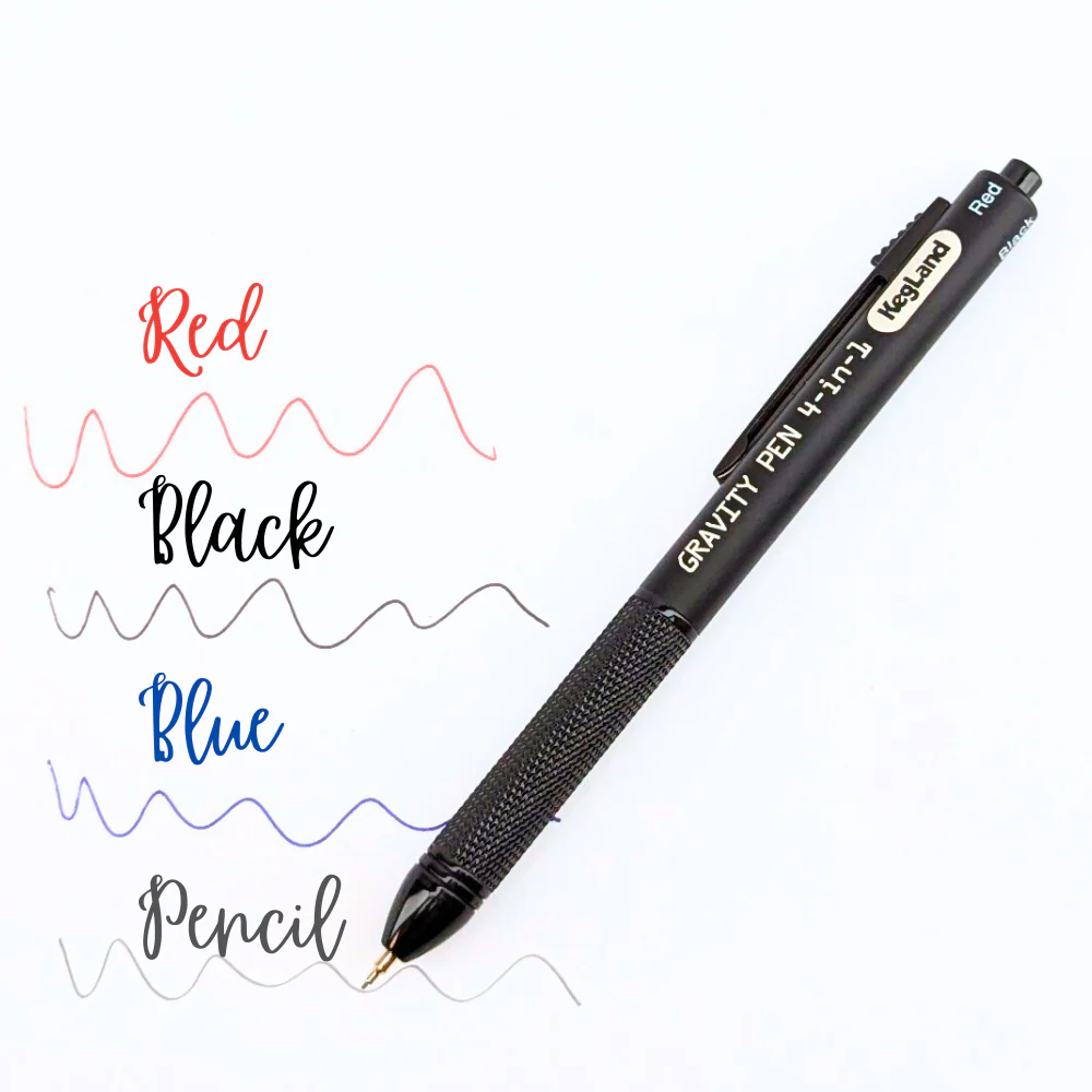 KegLand - Gravity Pen 4 in 1 (0.5mm Pencil, Red, Black, Blue) - Image 2