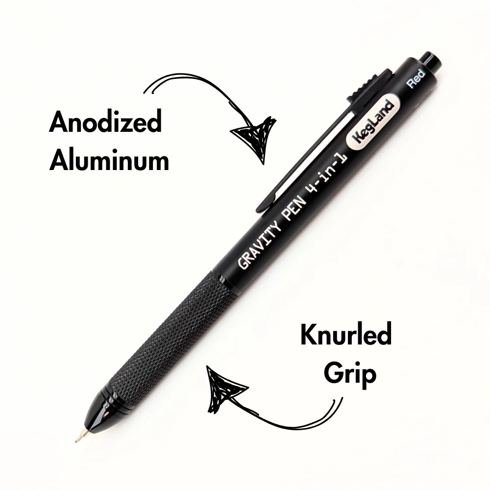 KegLand - Gravity Pen 4 in 1 (0.5mm Pencil, Red, Black, Blue) - Image 4