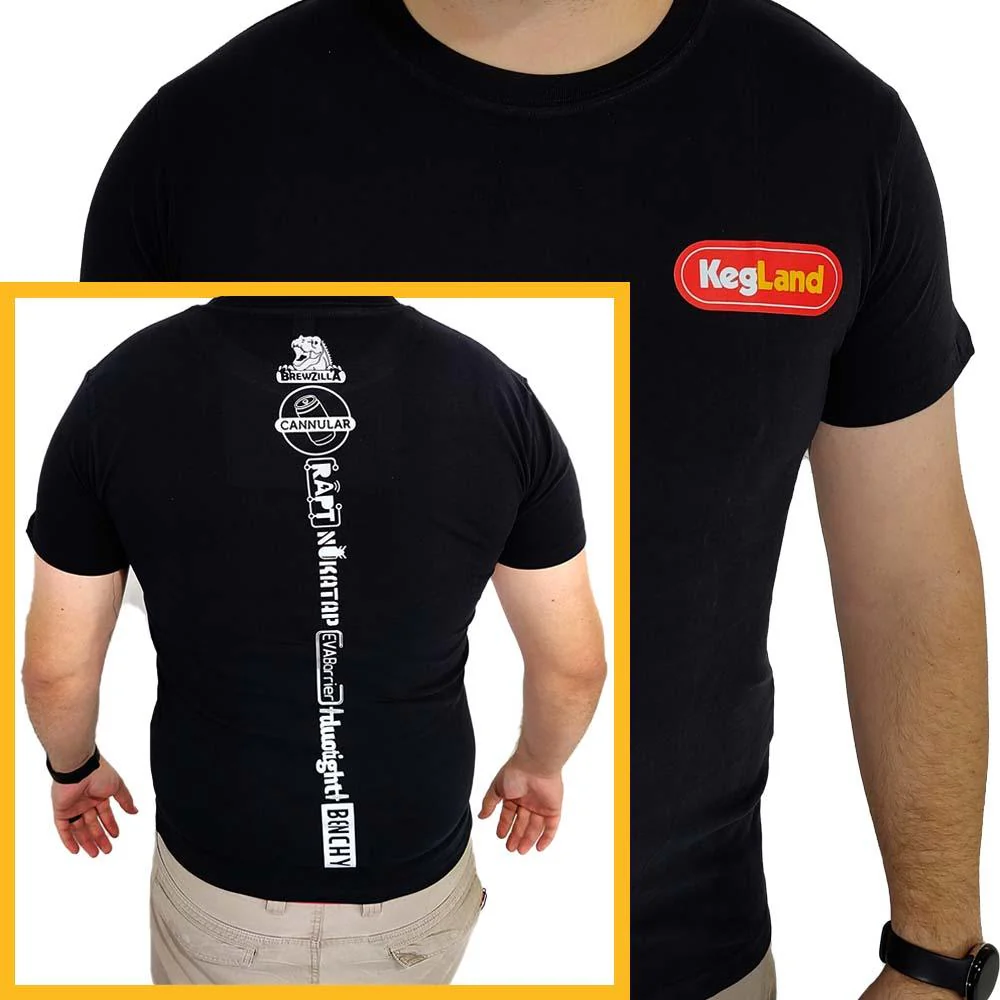 KegLand Striped Logo T-Shirt in Black - Image 3