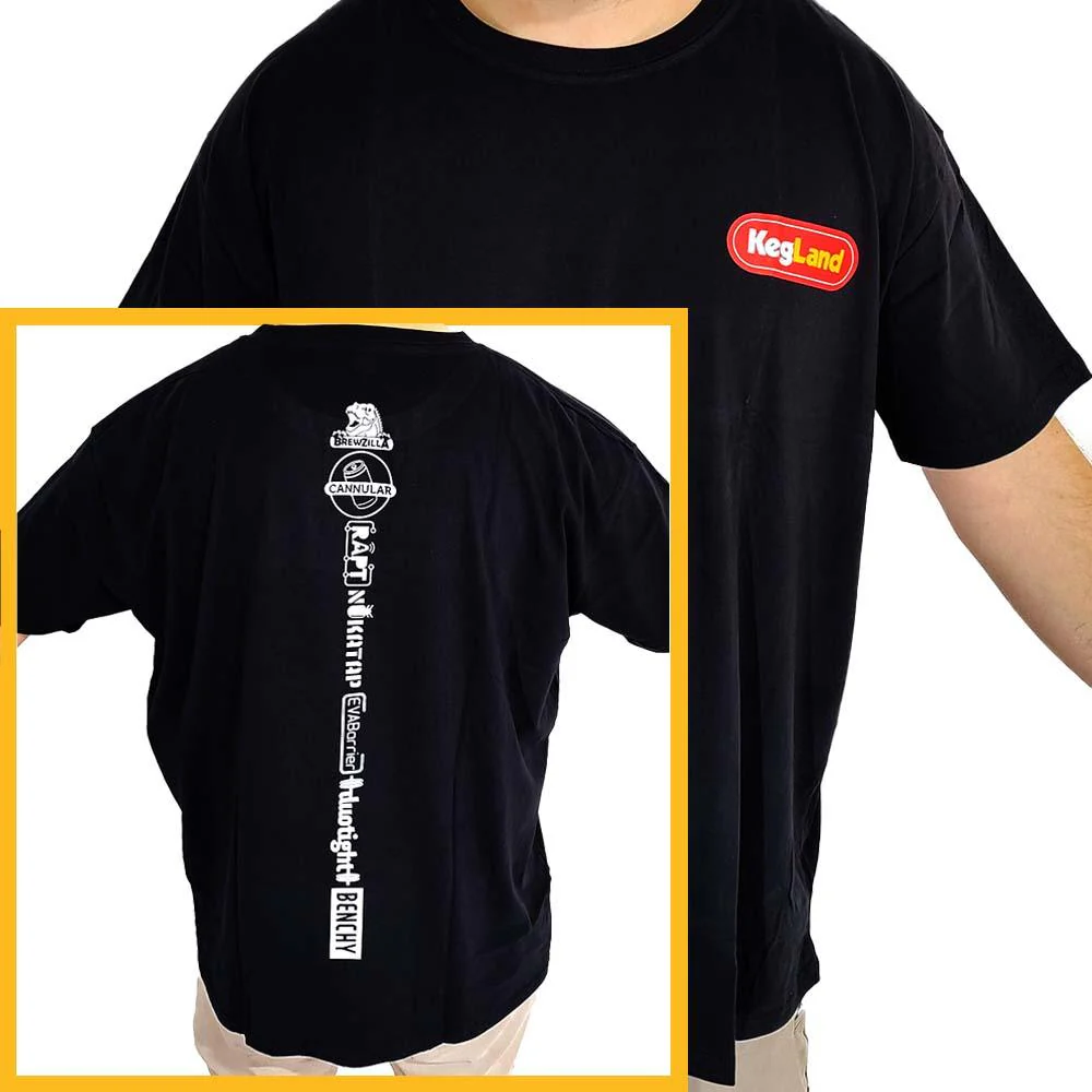KegLand Striped Logo T-Shirt in Black - Image 4