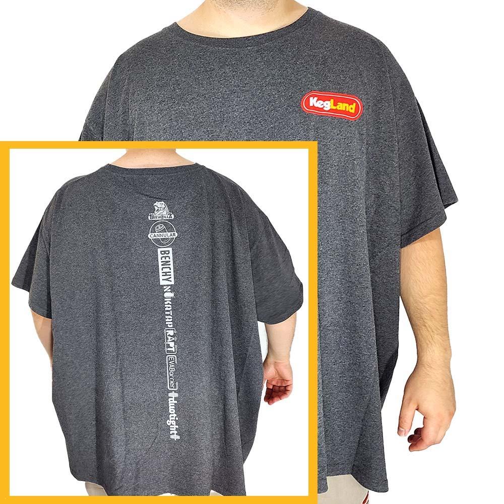 KegLand Striped Logo T-Shirt in Dark Grey - Image 3