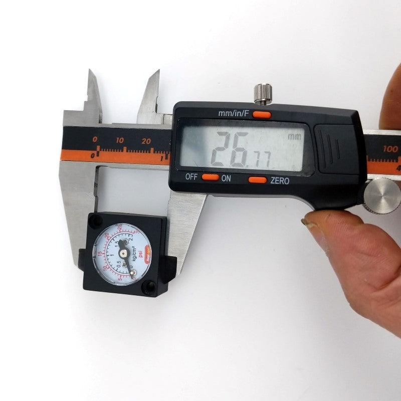 Mini gauge 27mm x 27mm x 8mm Radial Stem - 0-30psi - Image 3