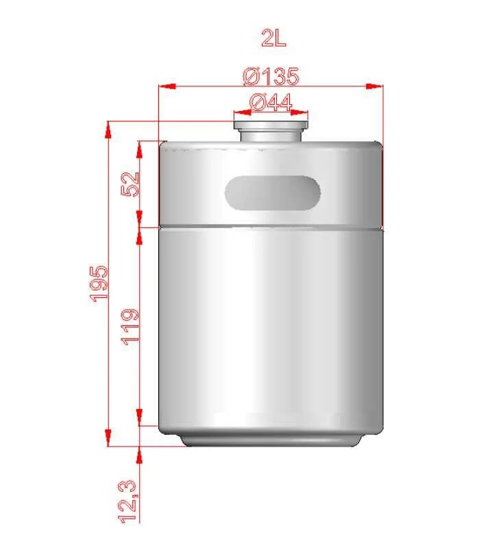Mini Keg - 2L (approx 64oz) (135mm x 195mm) - Image 4