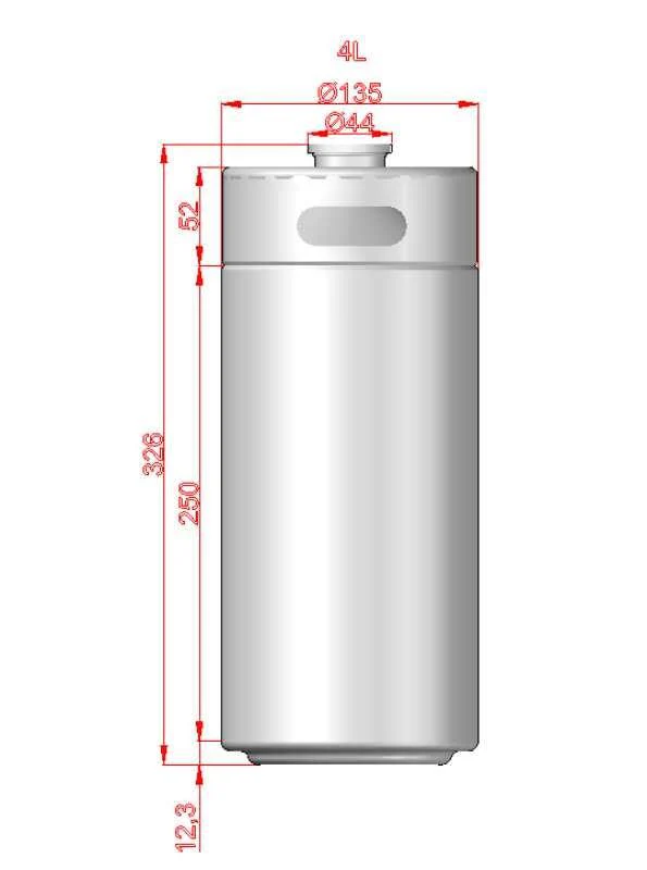 Mini Keg - 4L (approx 128oz) (135mm x 326mm) - Image 4