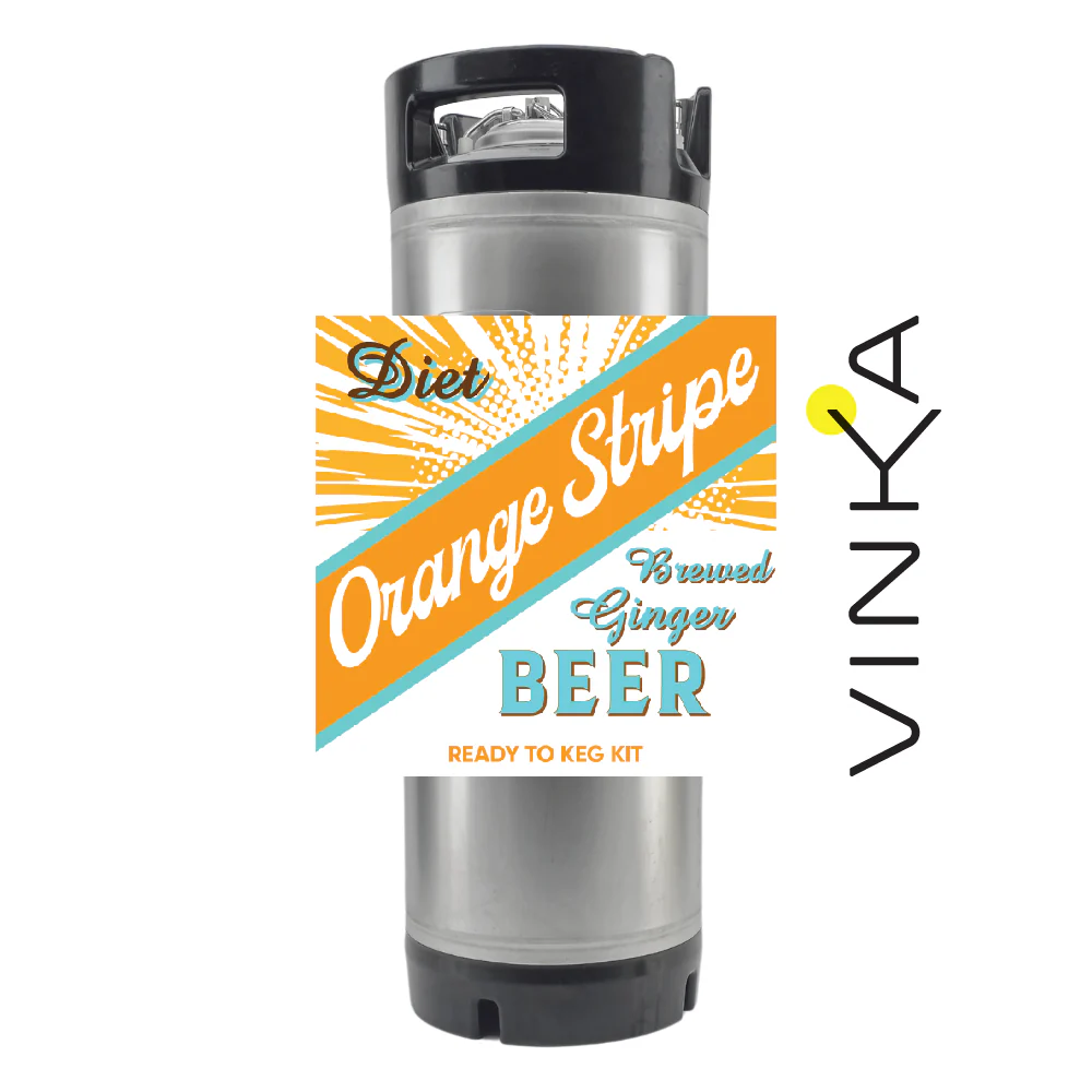Diet Orange Stripe Brewed Ginger Beer - Jamaican - Ready To Keg Kit - Image 2