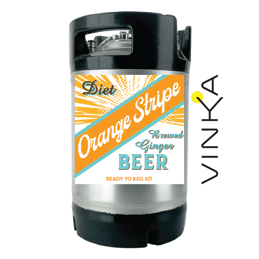 Diet Orange Stripe Brewed Ginger Beer - Jamaican - Ready To Keg Kit - Image 3