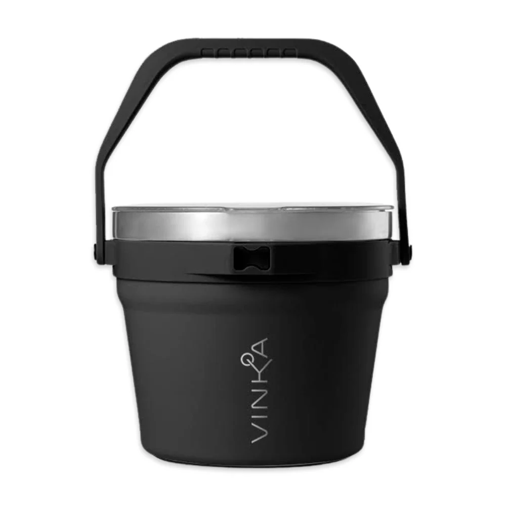 VINKA - Double Walled Vacuum Insulated Ice Bucket (7L) - Matte Black - Image 4