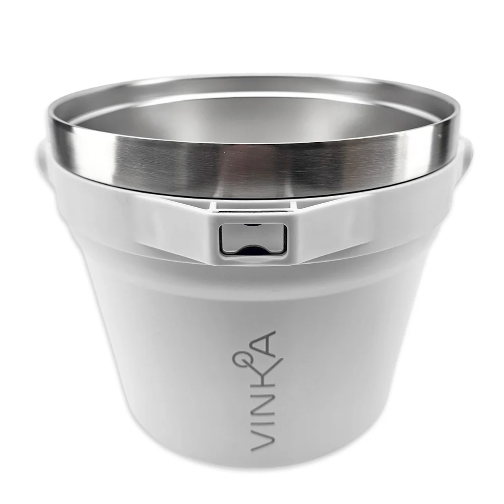 VINKA - Double Walled Vacuum Insulated Ice Bucket (7L) - Matte White - Image 4