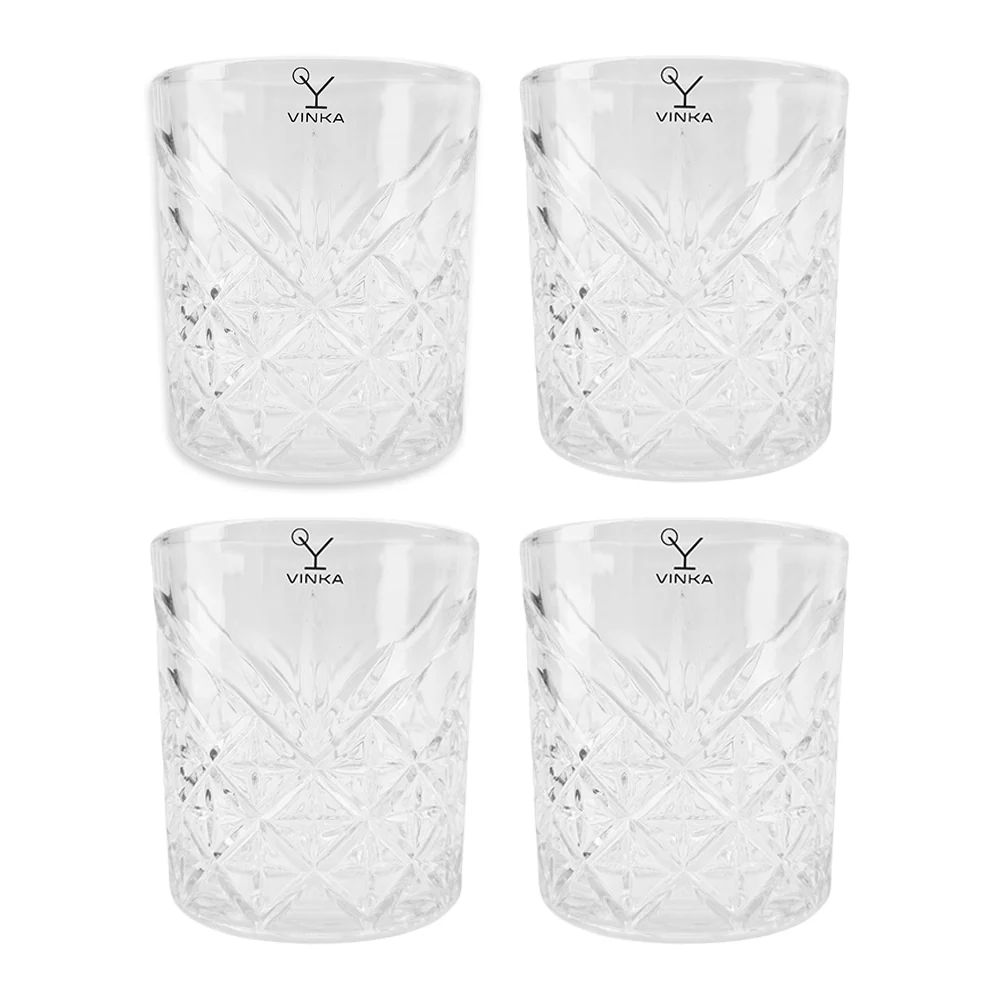 VINKA Old Fashioned Low Ball Glass 340mL - Box of 4 - Image 2